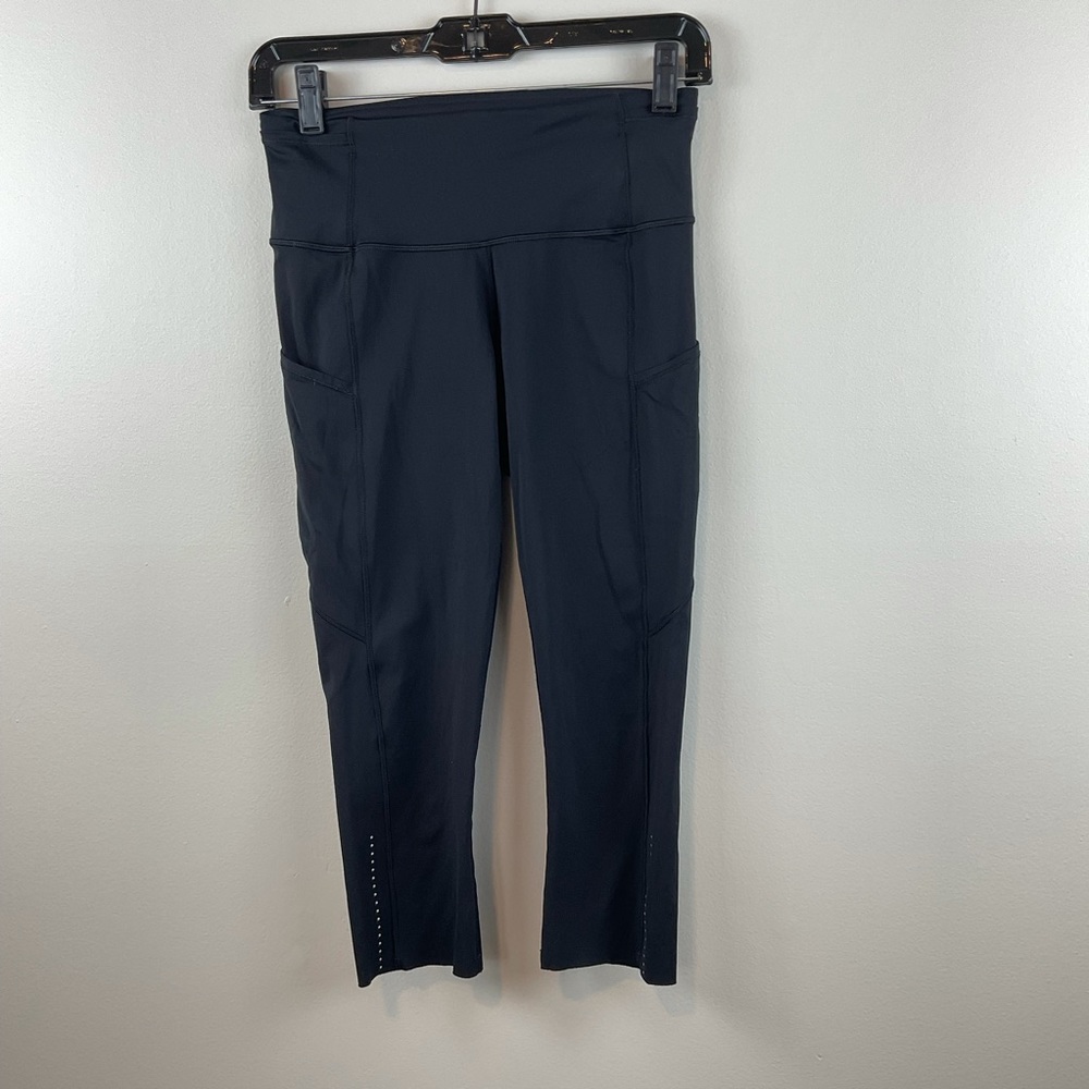 Lululemon Black Fast and Free Crop 6